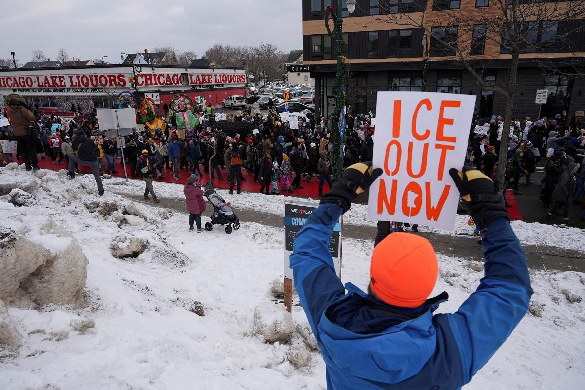 Tens of thousands protest in Minneapolis over fatal ICE shooting