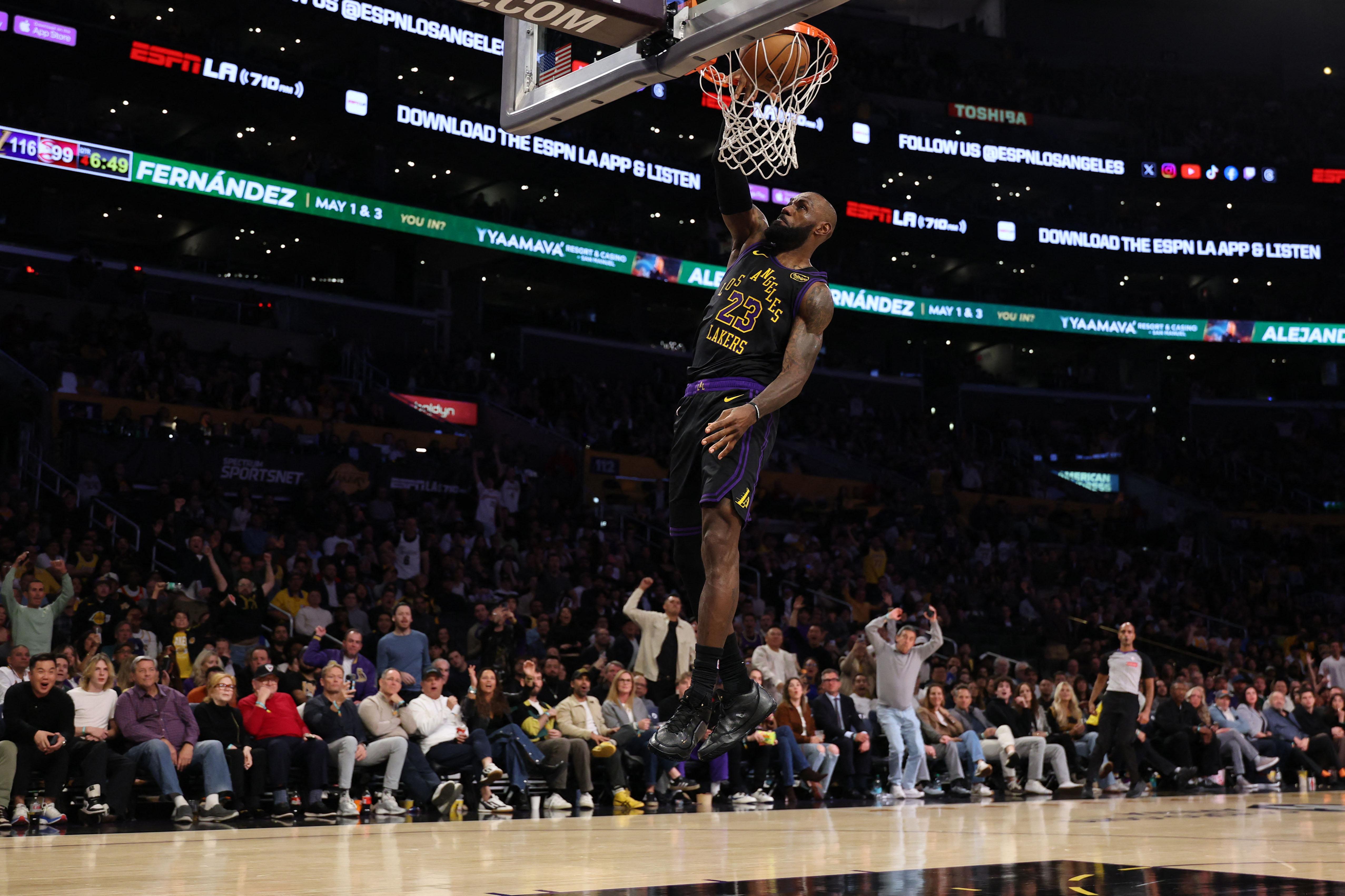 NBA: LeBron James of the Los Angeles Lakers
