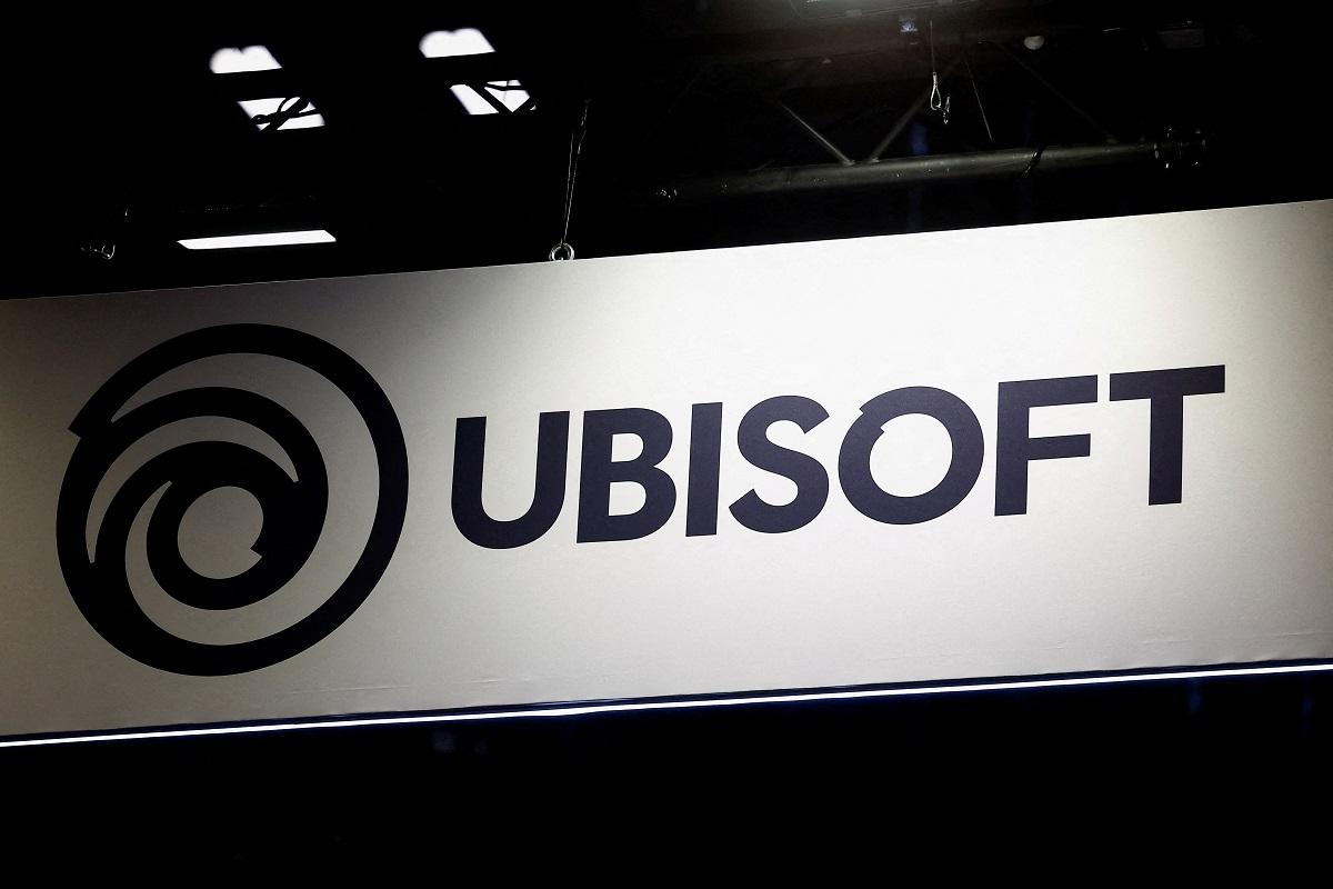 The Ubisoft Entertainment logo is seen at the Paris Games Week trade fair