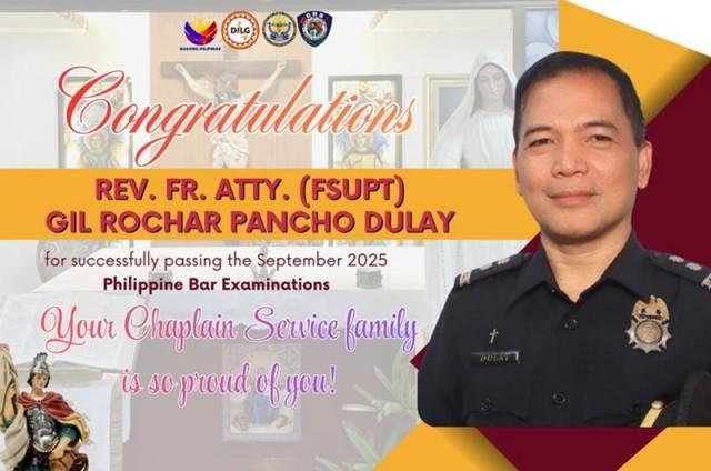 Fr. Gil Rochar Pancho Dulay, T'Ocarm, DSC, BFP Chaplain Services chief