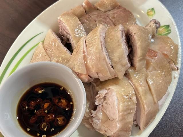 White cut chicken served with a spiced soy sauce for dipping. Photo: Carby Rose Basina/GMA Integrated News