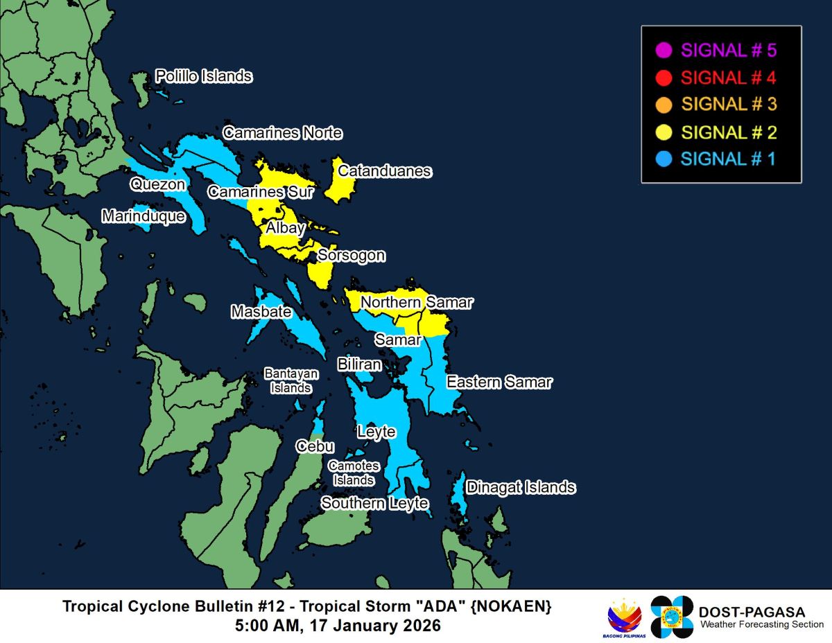Tropical Storm Ada, 5 a.m. Jan. 17, 2026