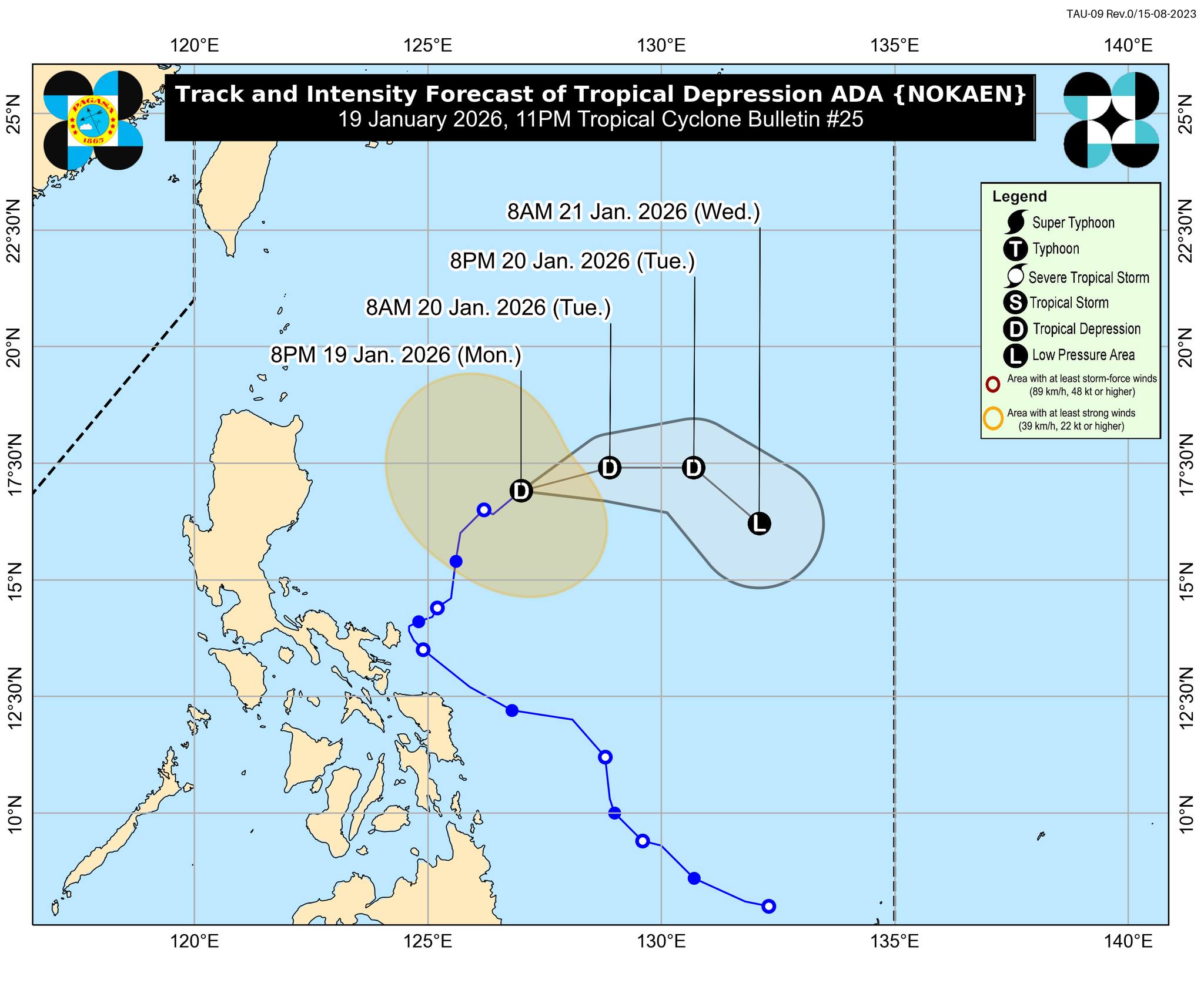 Ada slightly speeds up as it moves over PH Sea