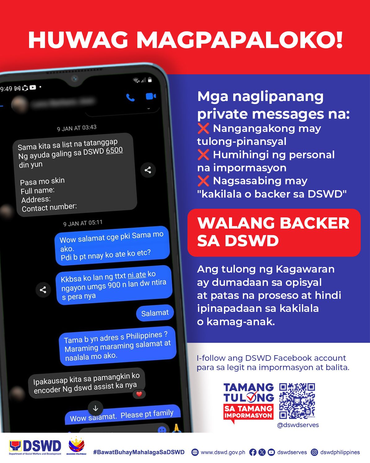 DSWD issues scam alert vs messages promising faster cash aid 