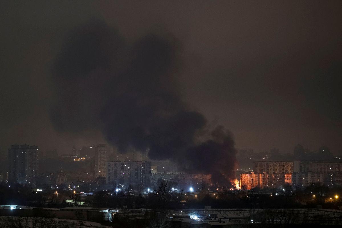 Russian missile and drone strike in Kyiv, Ukraine