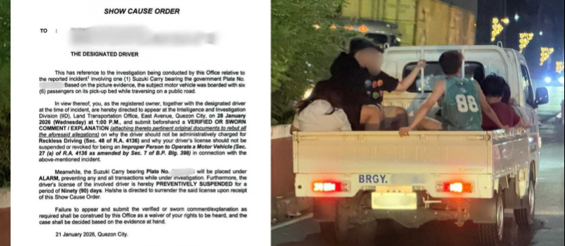 LTO calls out viral barangay service vehicle with 6 passengers, not cargo, onboard