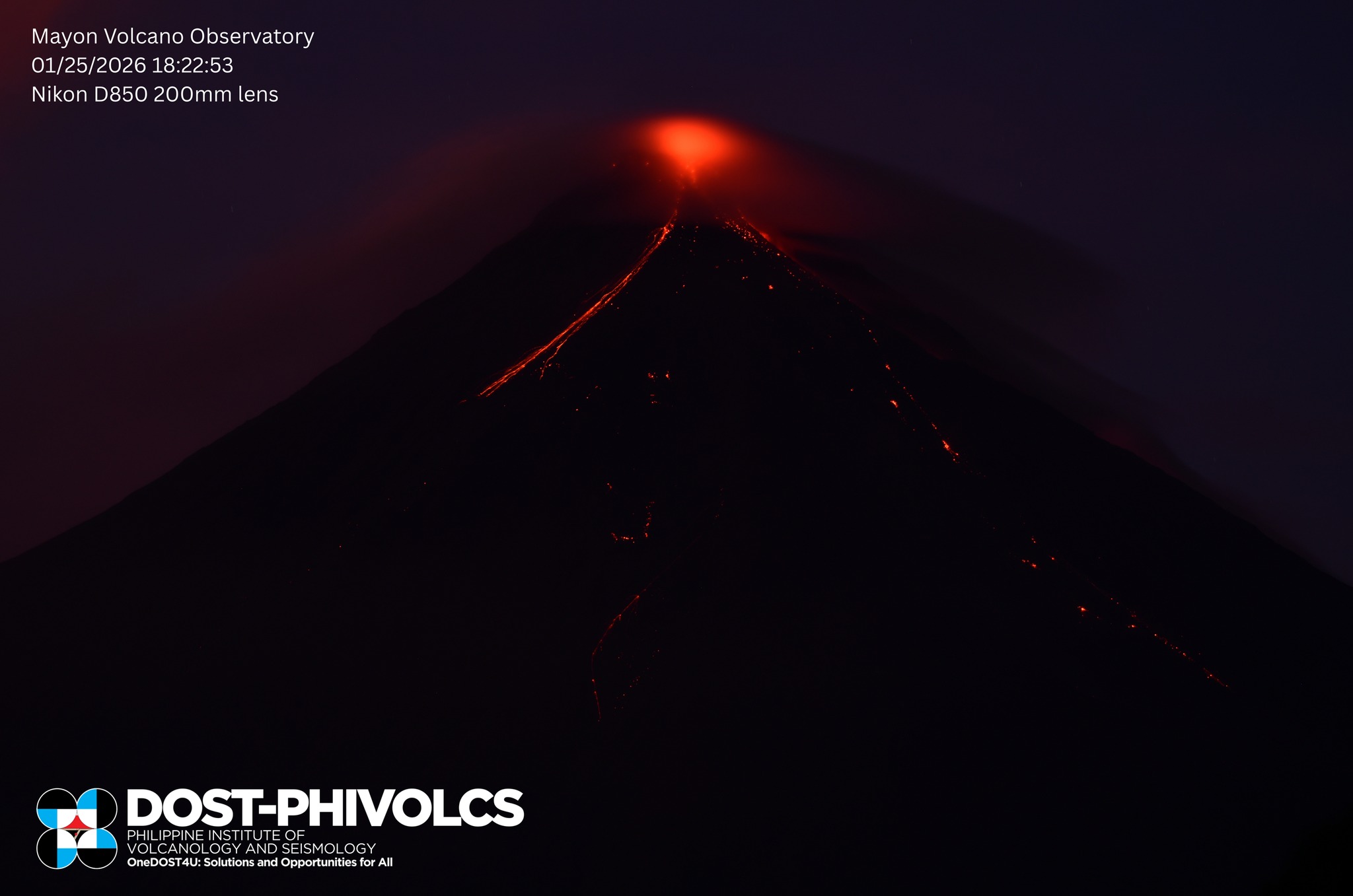 Mayon Volcano’s effusive eruption now on its 19th day – PHIVOLCS