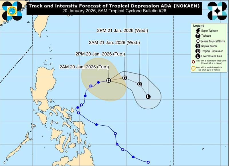 Ada maintains strength, moves over Philippine Sea