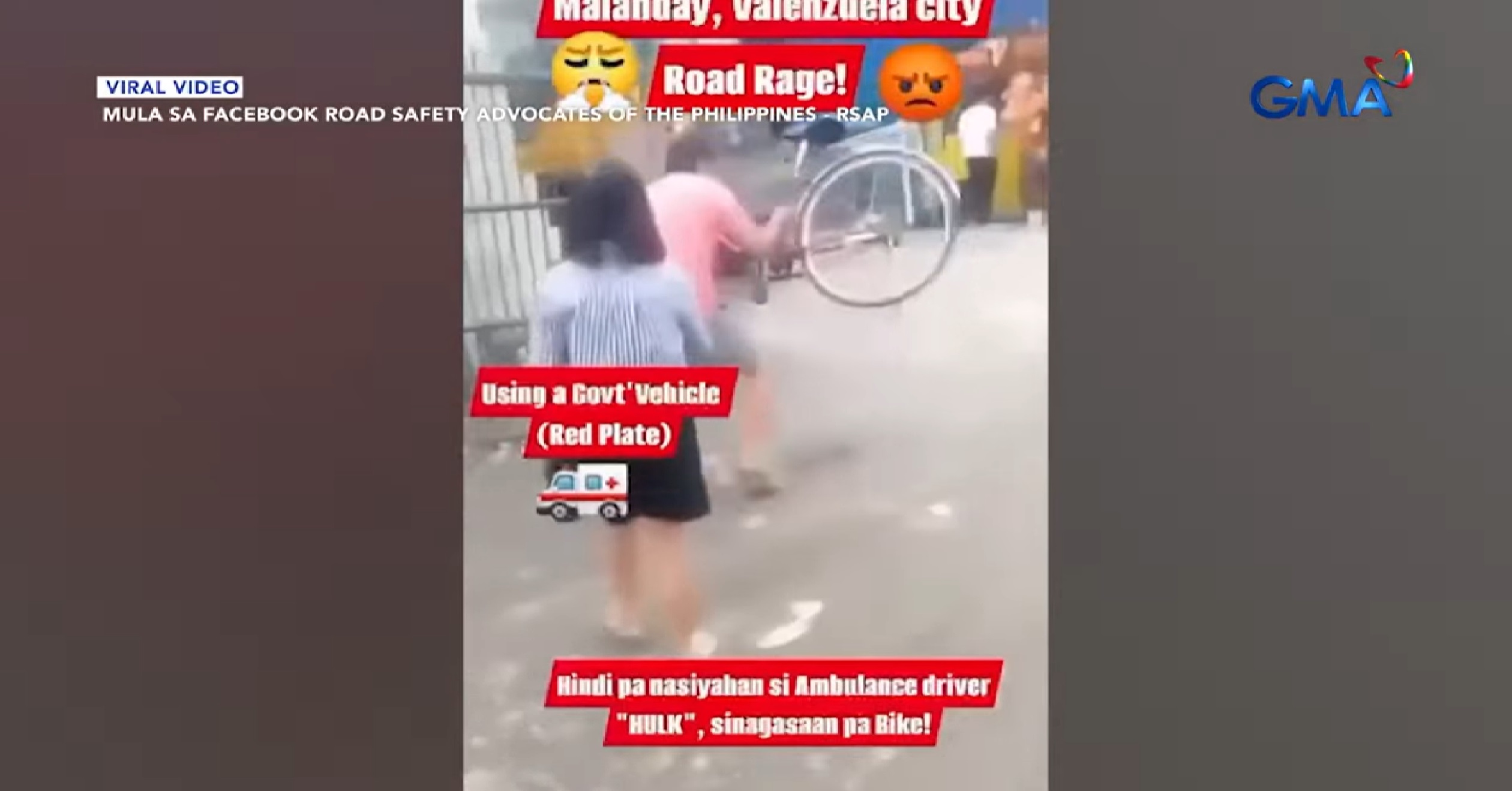 Driver na ibinalibag ang bisikleta ng nakaalitan sa daan, tinanggalan ng lisensiya