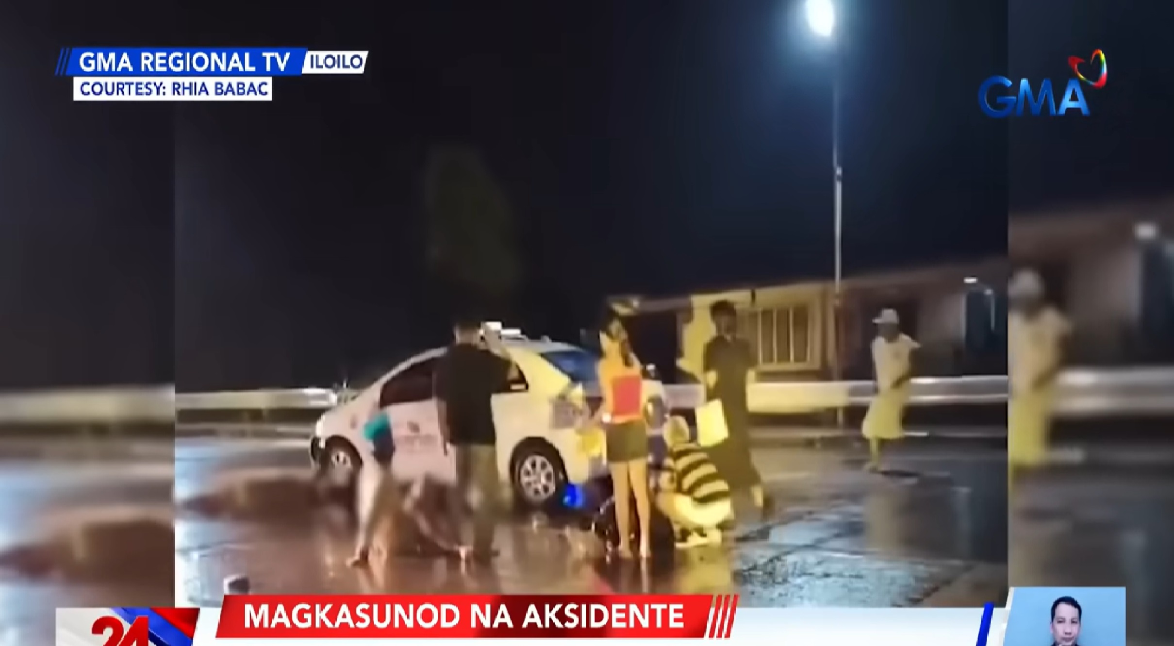 Babae, nabangga ng motorsiklo sa Iloilo; 2 lalaki na tumulong sa kaniya, nasalpok naman ng taxi