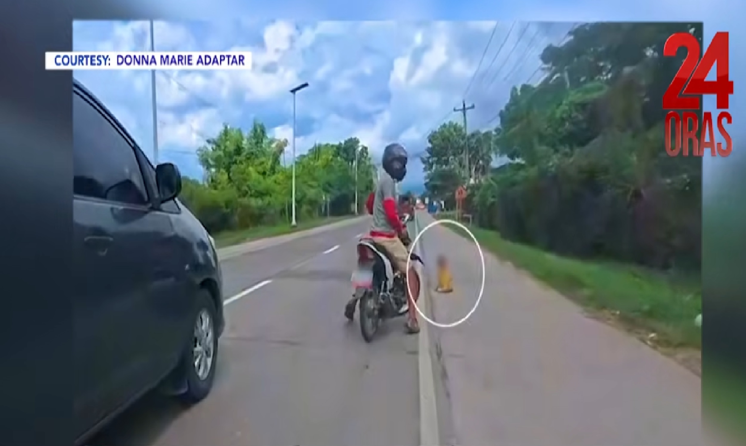 Paslit na walang kasama, bumulaga sa mga motorista sa gilid ng highway sa Bohol