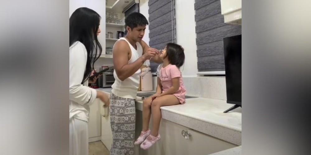 AJ Raval and Aljur Abrenica to the rescue after daughter hits nose on table