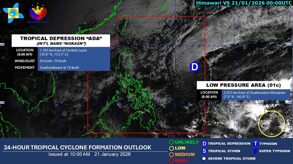 PAGASA monitors LPA outside PAR