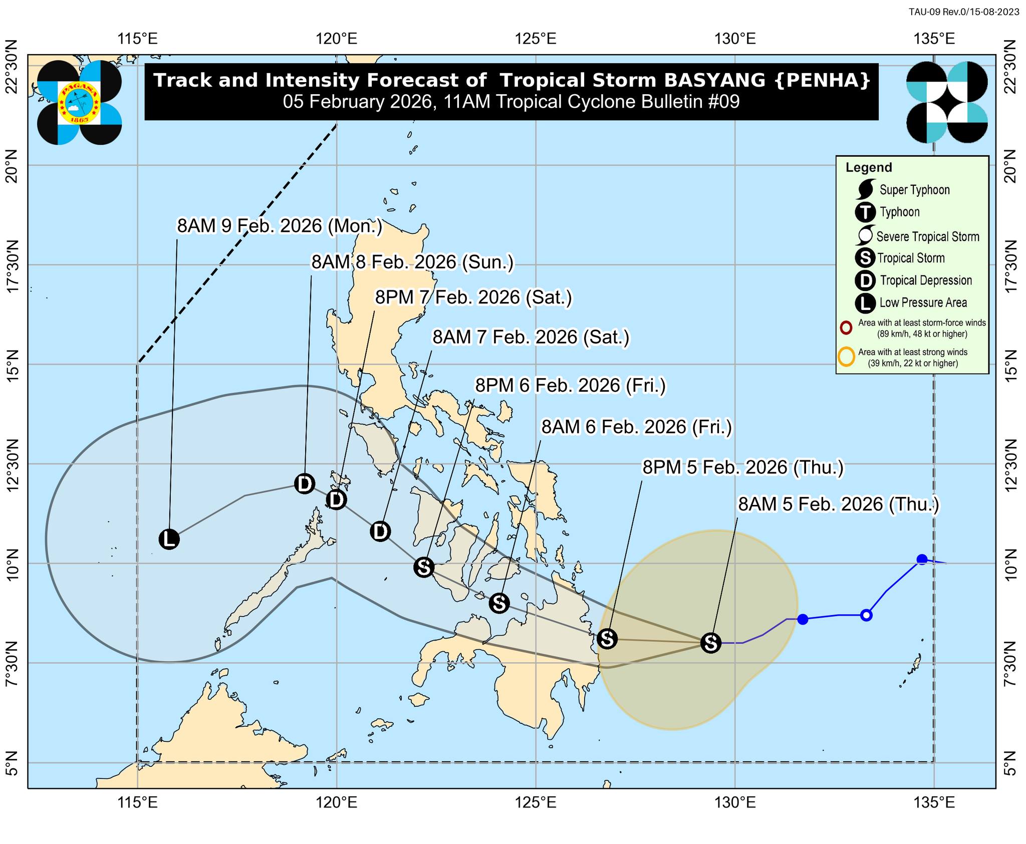 14 areas under Signal No. 2 as Basyang accelerates towards eastern Mindanao