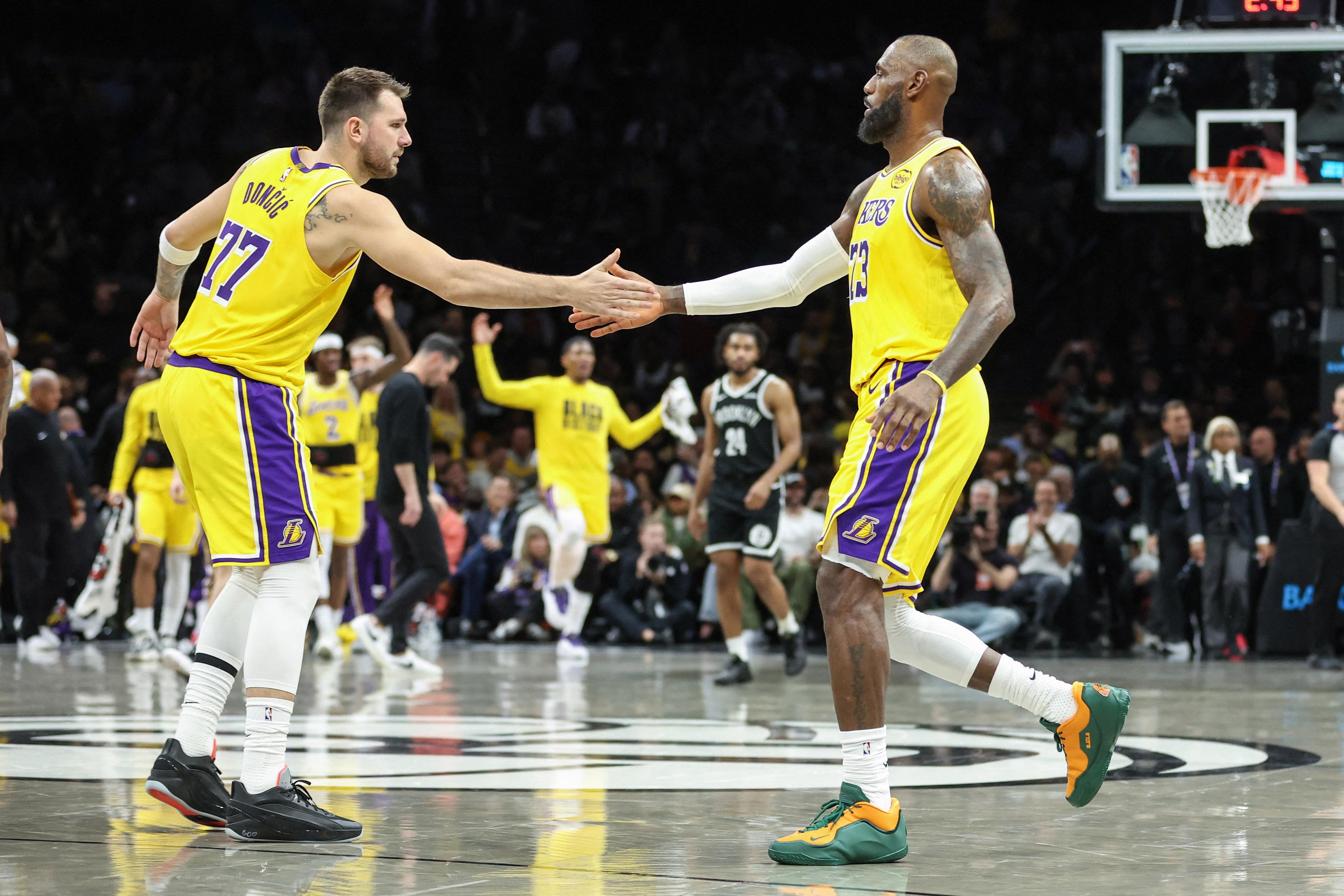 NBA: Luka Doncic and LeBron James of the Lakers