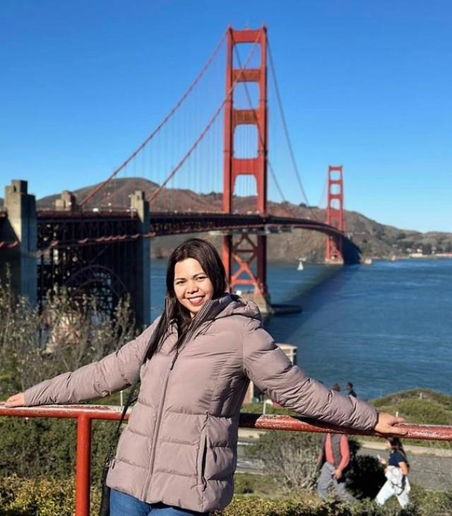 Marissa, seen here in front of the San Francisco's Golden Gate Bridge, currently teaches at Jefferson High School in Daly City. Photos courtesy of Marissa Alcantara and The FilAm