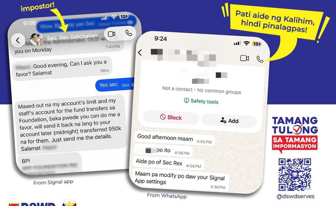 Impostor alert: DSWD cautions vs scammers posing as DSWD chief