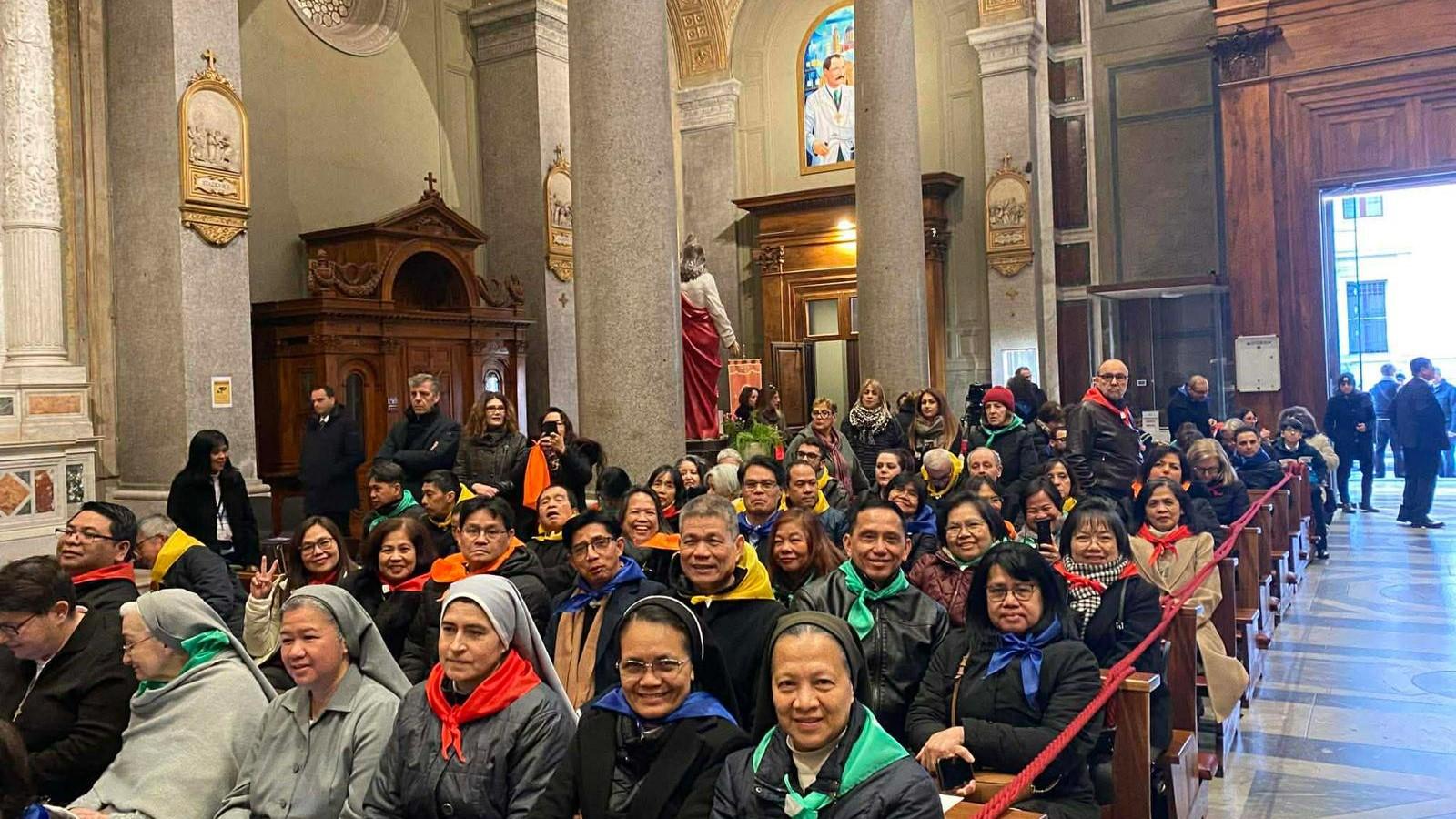 Filipinos fill Sacro Cuore Basilica in Rome during Pope Leo XIV's pastoral visit