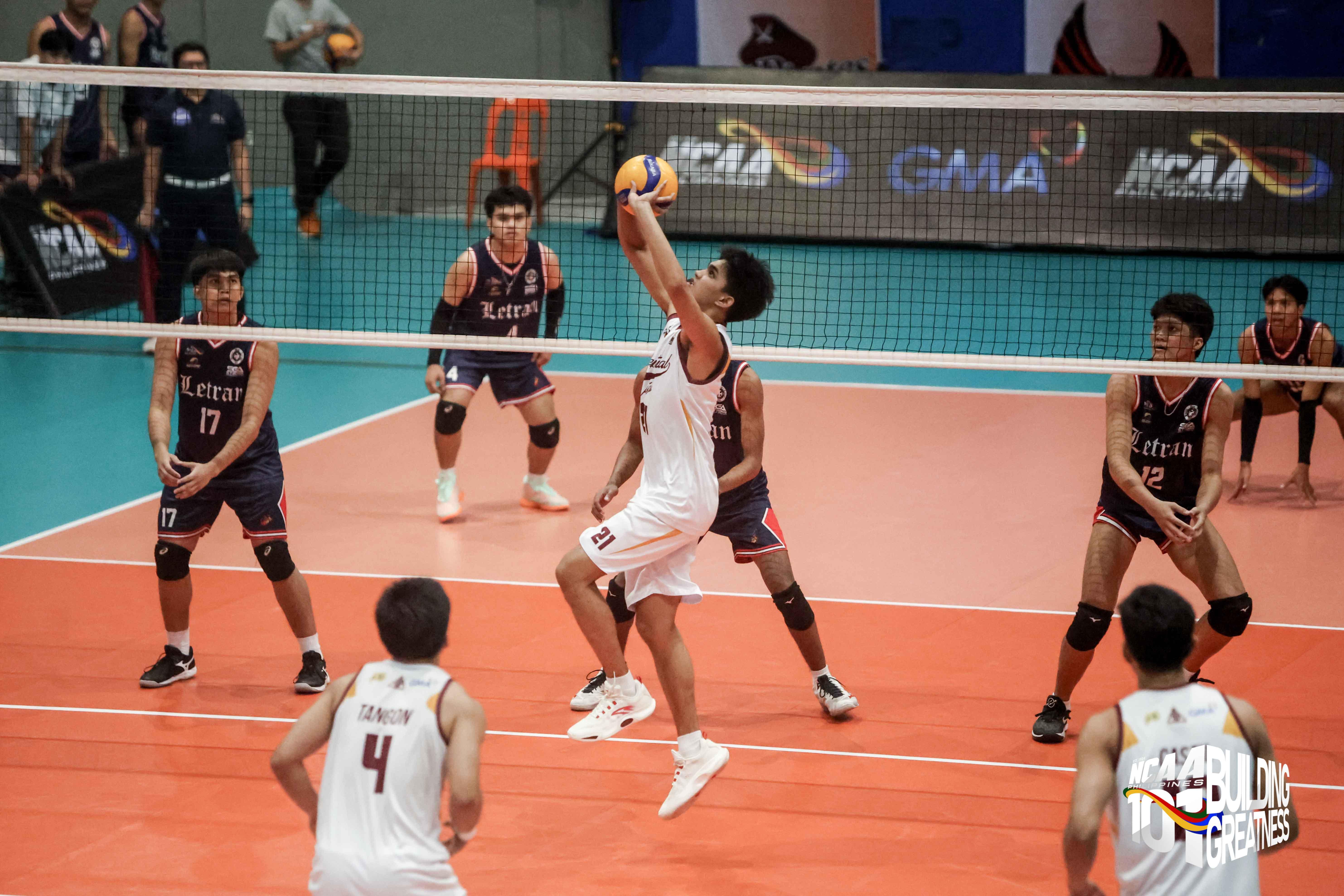 NCAA: Rookie-laden Perpetual stuns Letran to extend Season 101 men's volleyball resurgence | NCAA Philippines