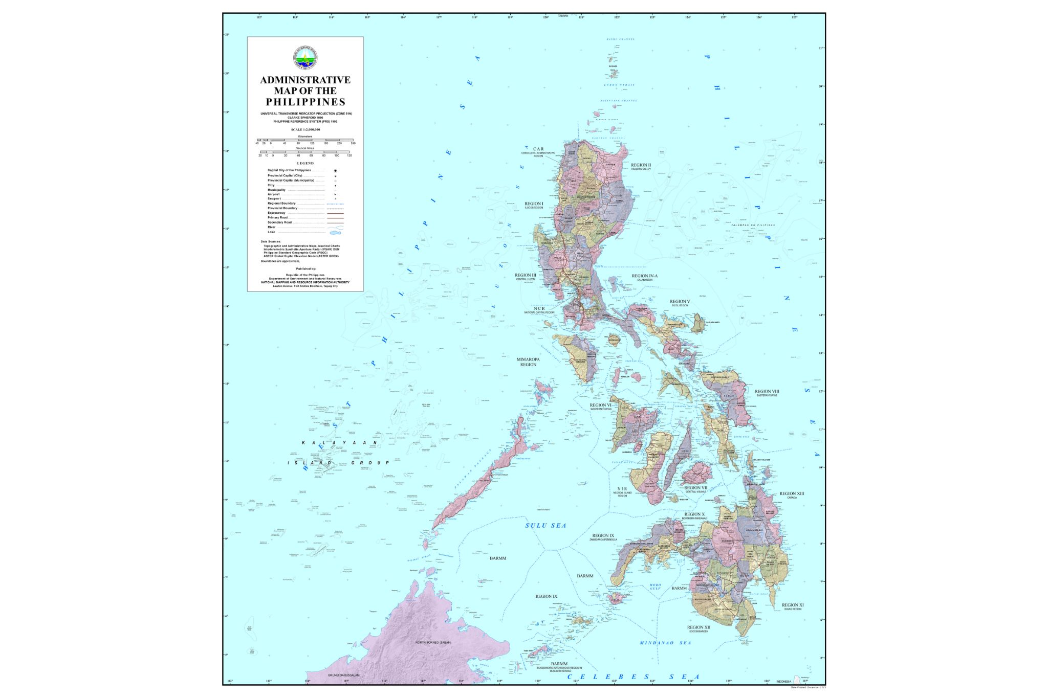 NAMRIA releases Philippine map showing West PH Sea