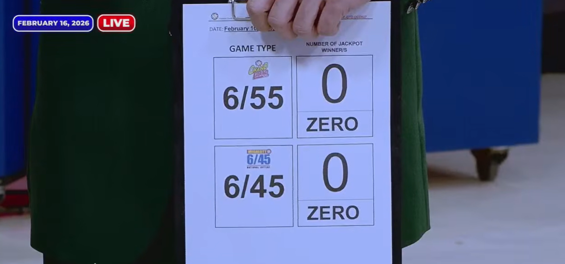 PCSO: No jackpot winners in 6/45, 6/55 lotto draws on Feb. 16