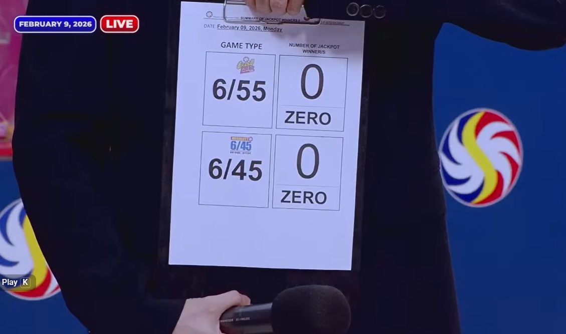 PCSO: No jackpot winners in Feb. 9 major lotto draws