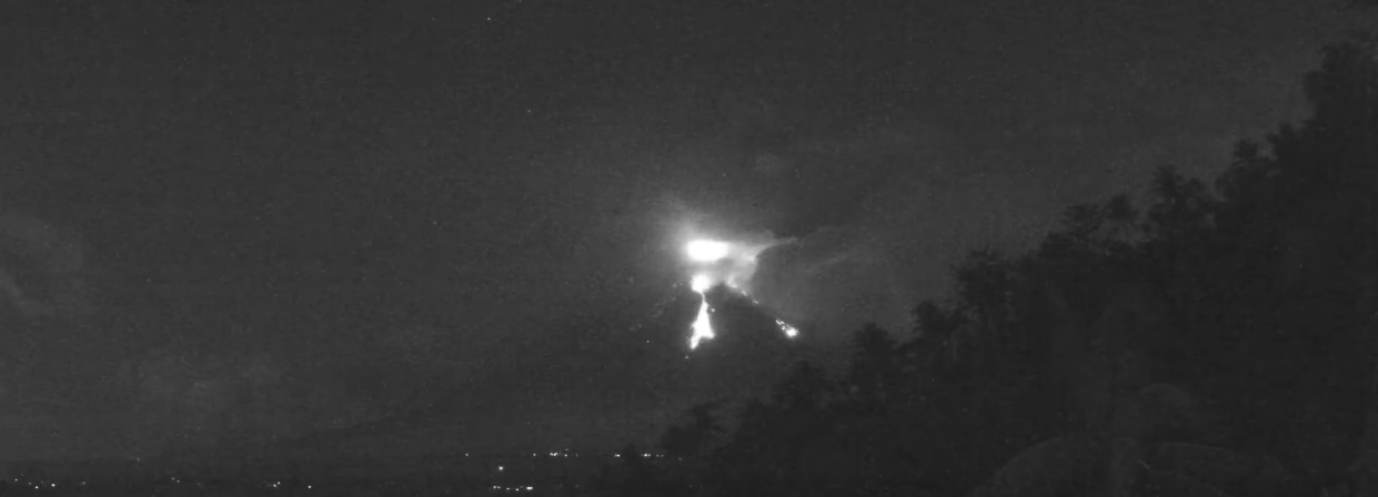 Mayon Volcano continues to shed 'uson,' lava flows, rockfalls on Tuesday night