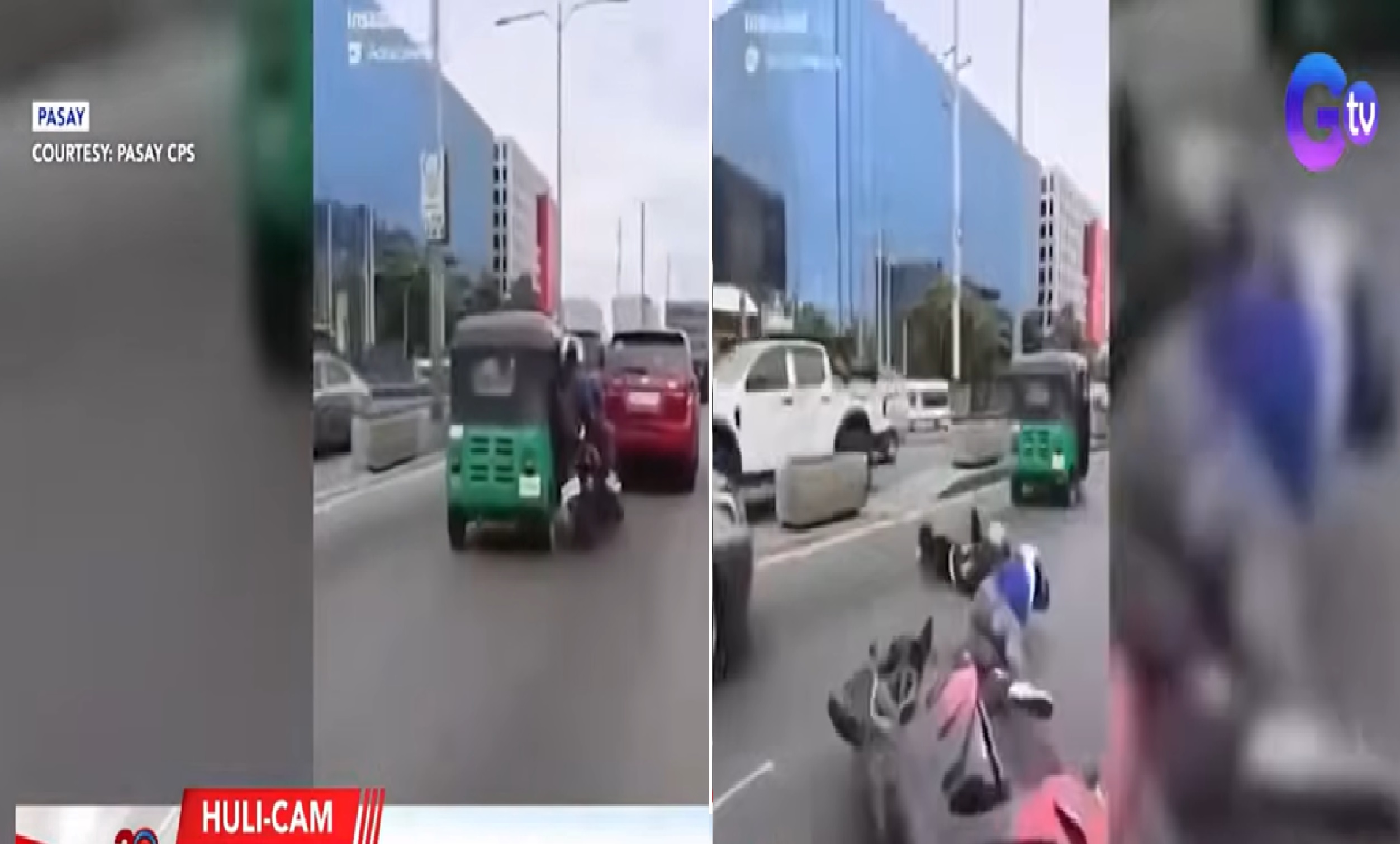 E-trike na naka-hit-and-run ng motorsiklo na may 2 sakay sa Pasay, hinabol ng ibang motorista