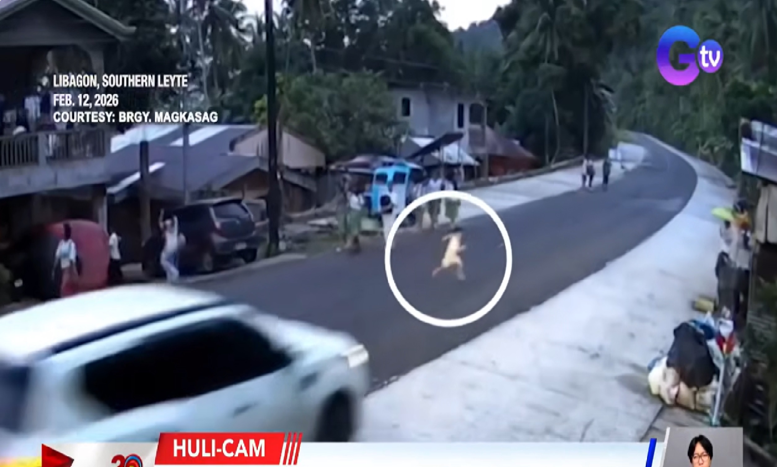 SUV, mabuting naiwasan ang batang biglang tumawid sa Southern Leyte