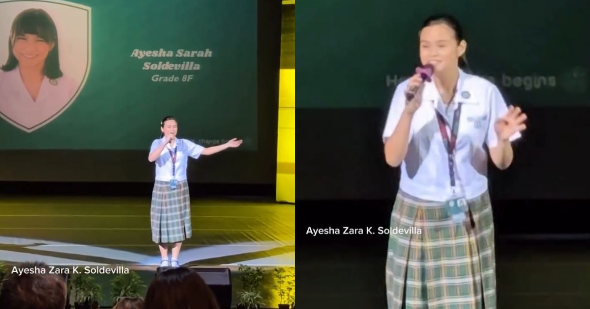 Yasmien Kurdi's daughter Ayesha Zara gives speech about healing and growth at school