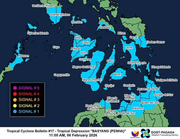 Signal No. 1 still up over 32 areas as Basyang weakens into tropical depression