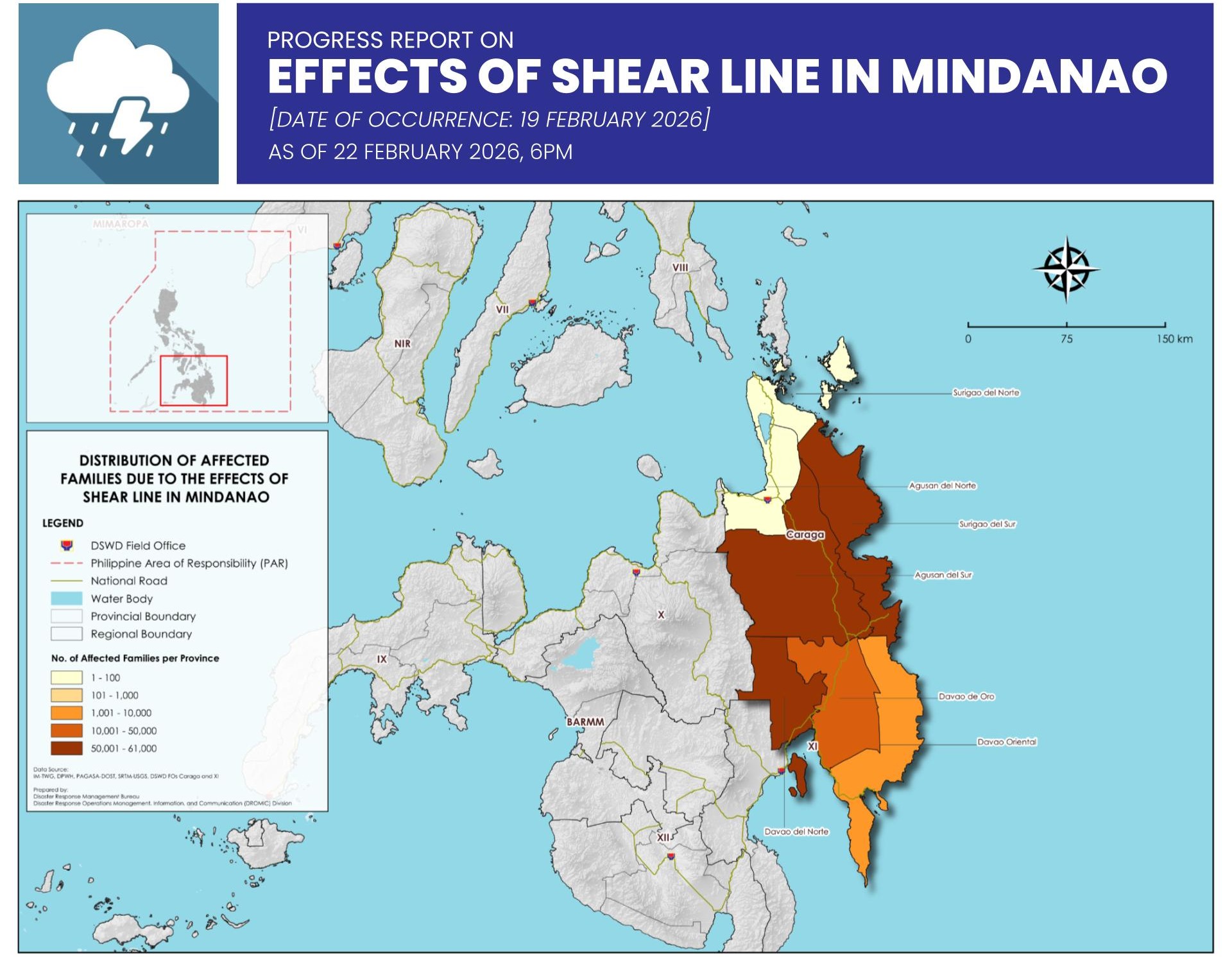 Over 730,000 persons affected by shear line in Mindanao —DSWD