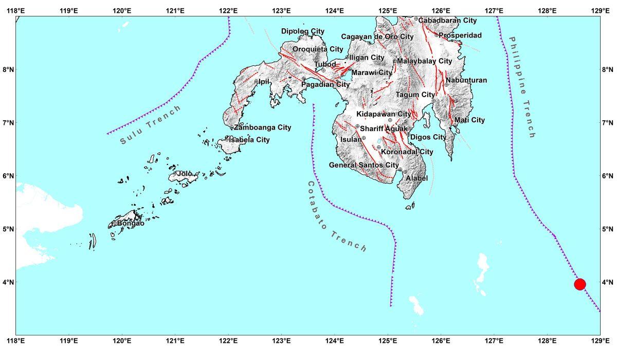 Magnitude 5.7 earthquake hits off the coast of Davao Occidental
