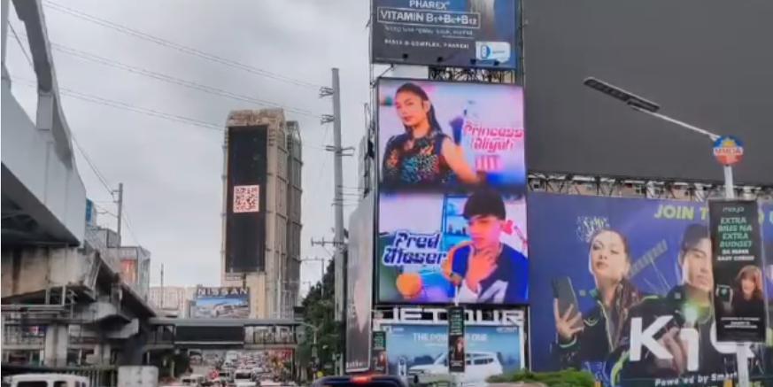 Princess Aliyah, Fred Moser get featured on EDSA Guadalupe billboard
