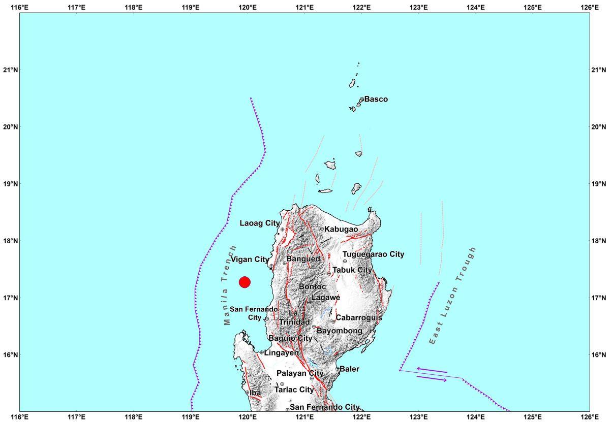 Magnitude 4.8 earthquake strikes off the coast of Ilocos Sur