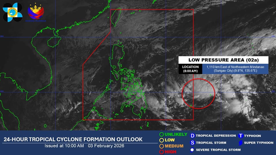 LPA with high chance of becoming tropical depression moving closer to PAR