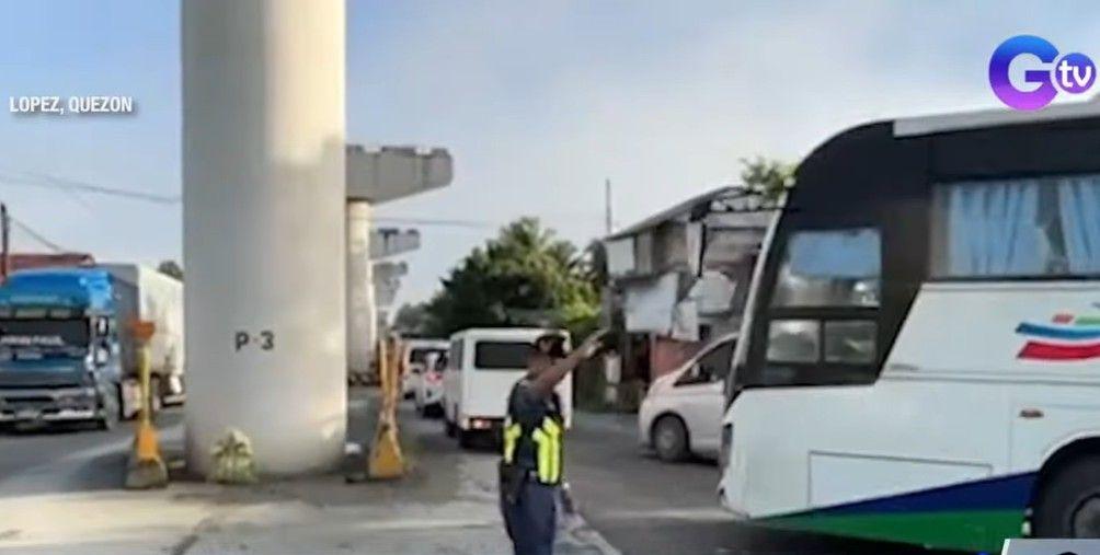 Maharlika Highway in Lopez, Quezon 