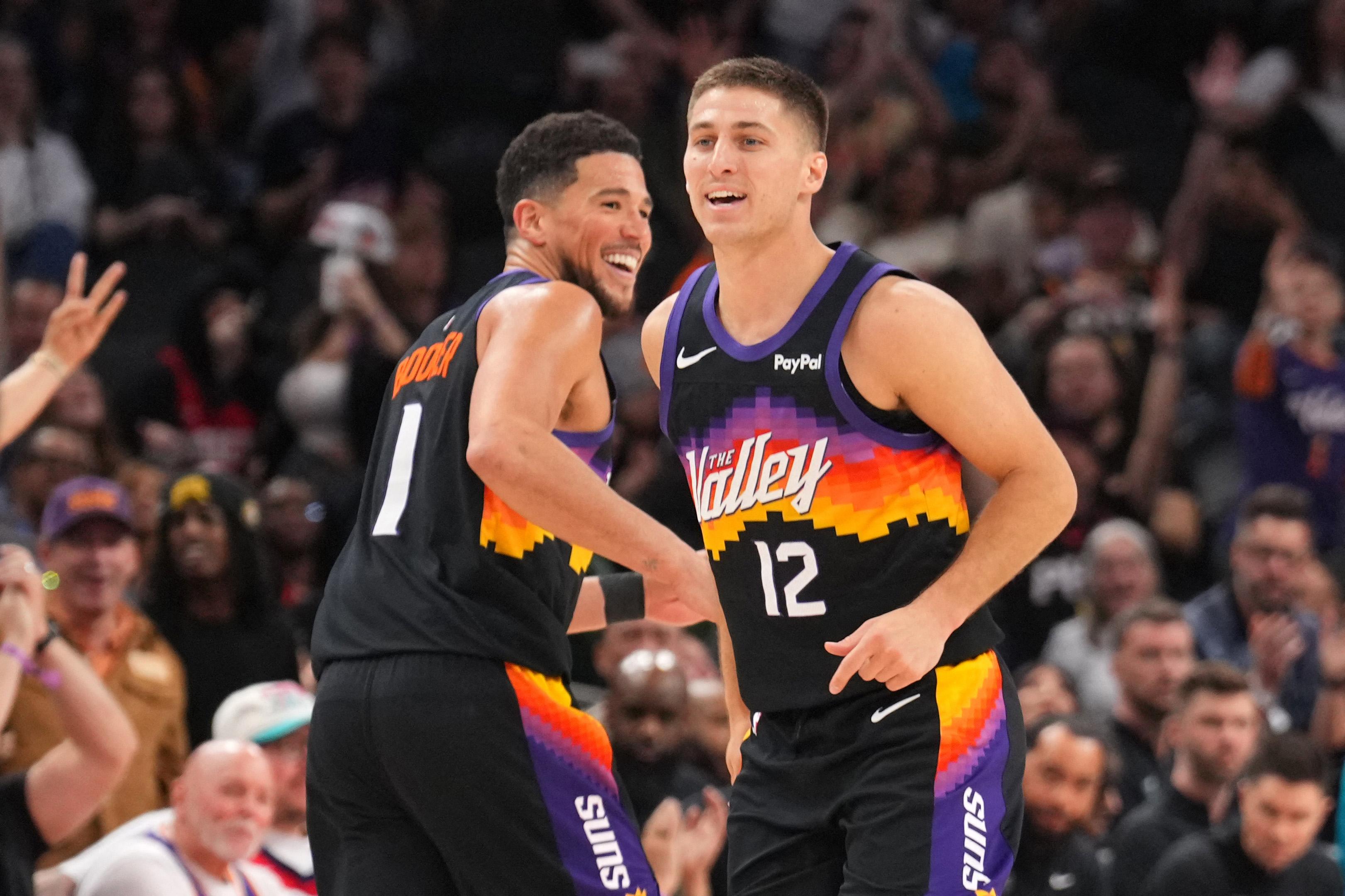 NBA: Devin Booker and Collin Gillespie of the Phoenix Suns