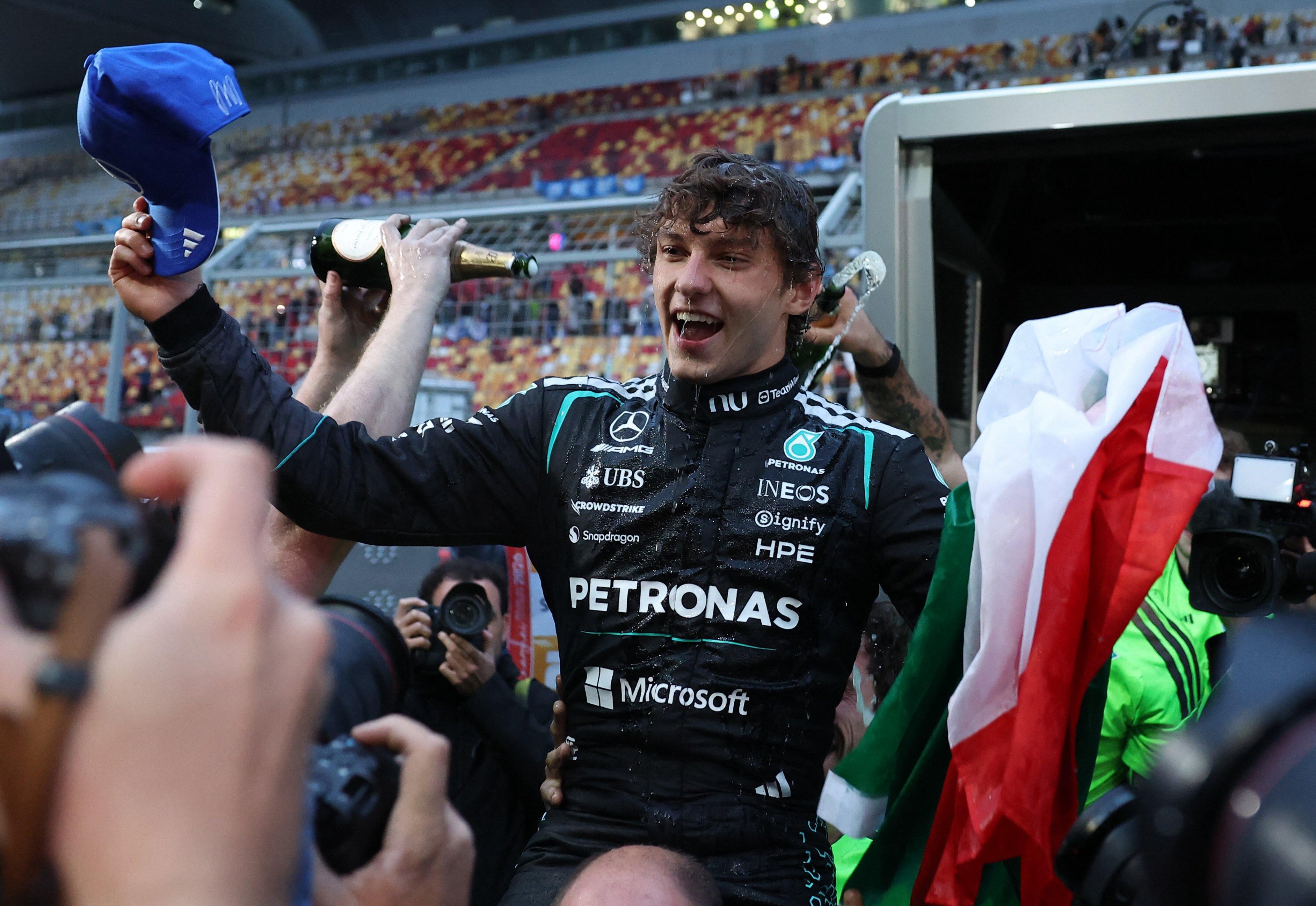 Antonelli takes first F1 win with Mercedes one-two in China