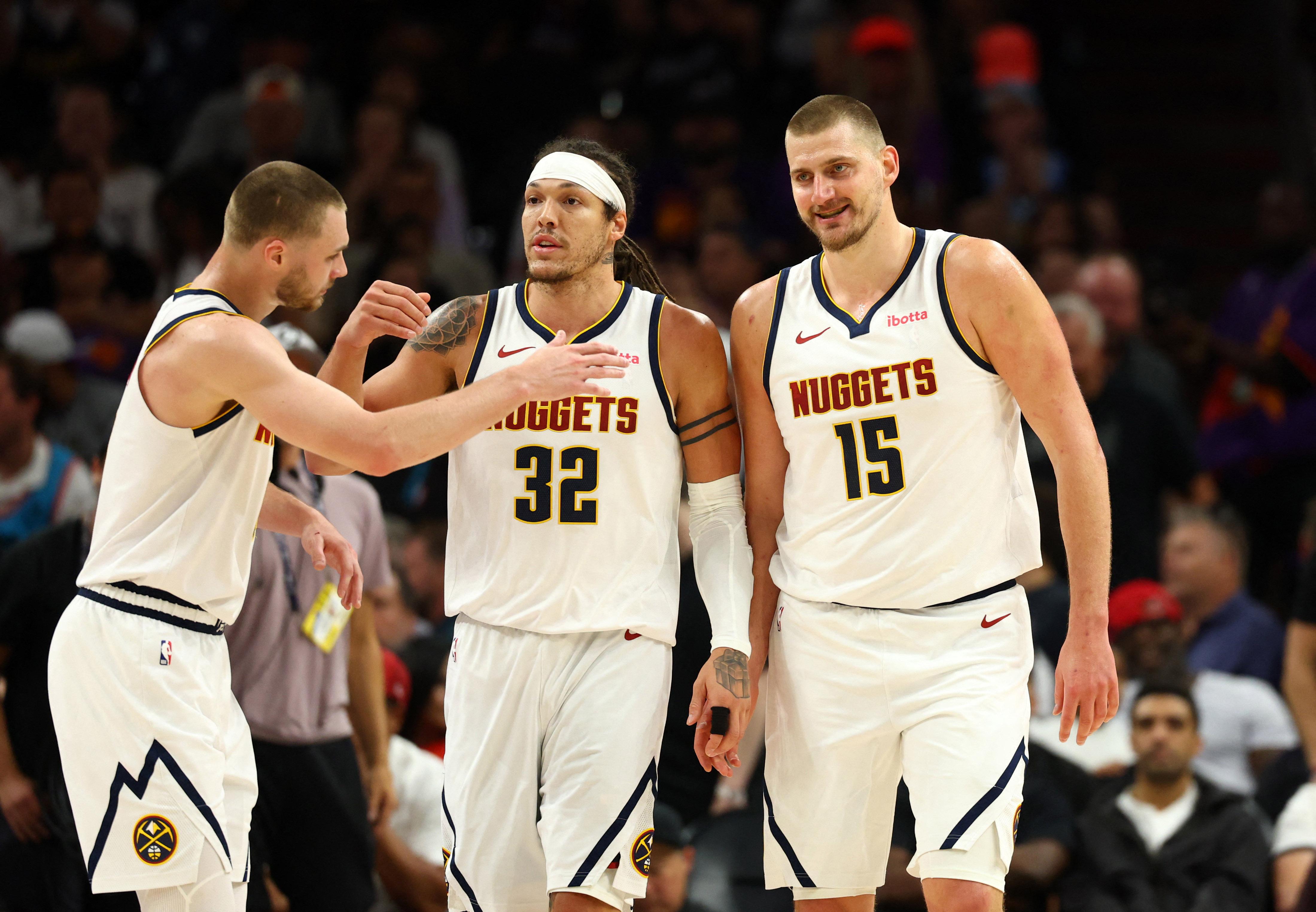 NBA: Christian Braun Aaron Gordon and Nikola Jokic Denver Nuggets