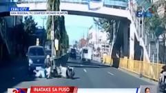 Kotse na na-heart attack ang driver, nakabundol ng motorsiklong sakay ang magkasintahan