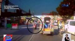 Babaeng tumatawid sa pedestrian lane, nasalpok ng motorsiklong nag-overtake