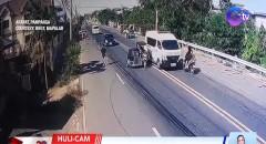 Mag-amang nakasakay sa motorsiklo, tumilapon matapos masagi ng nag-overtake na ambulansiya