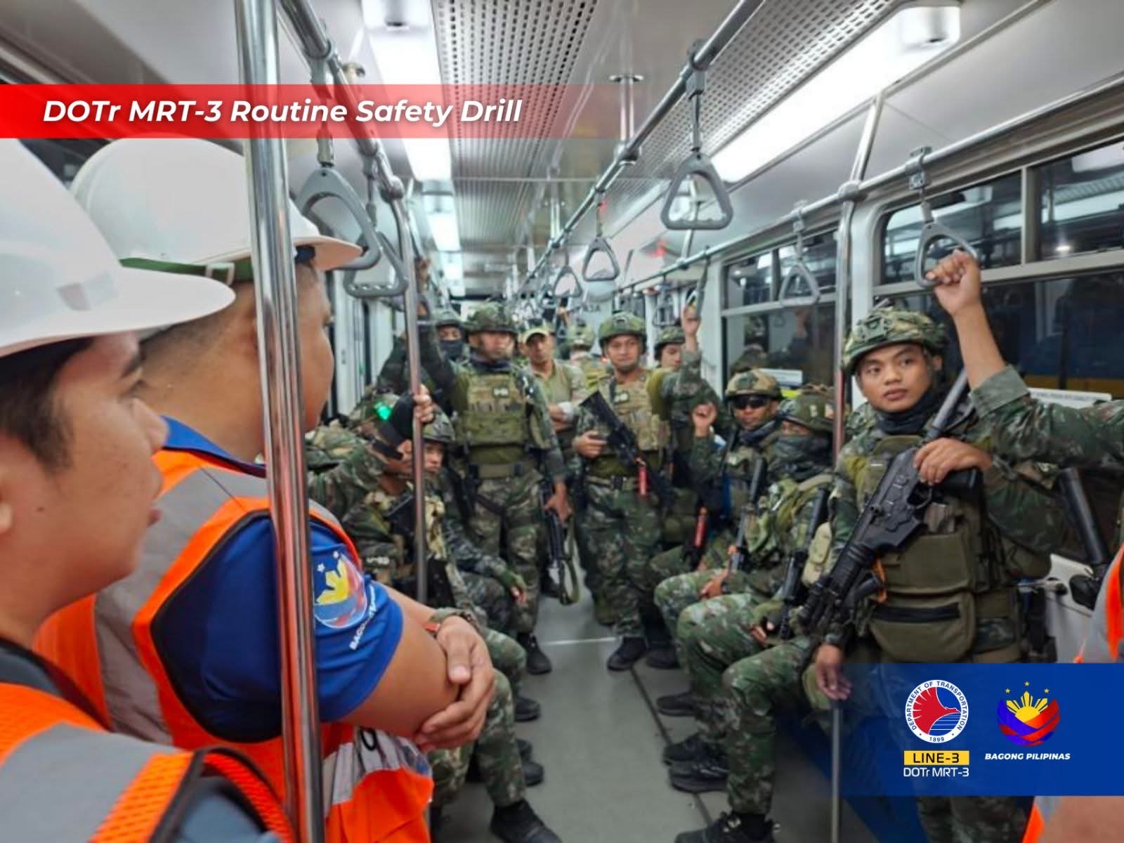 MRT3 holds safety drills with PNP-SAF
