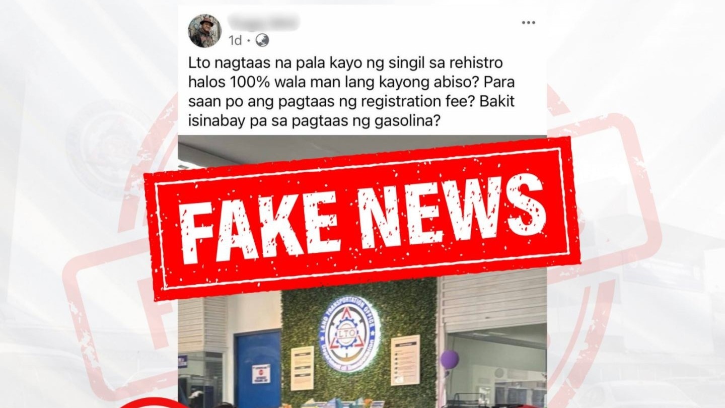 LTO: Socmed posts on vehicle registration fee hikes are fake news