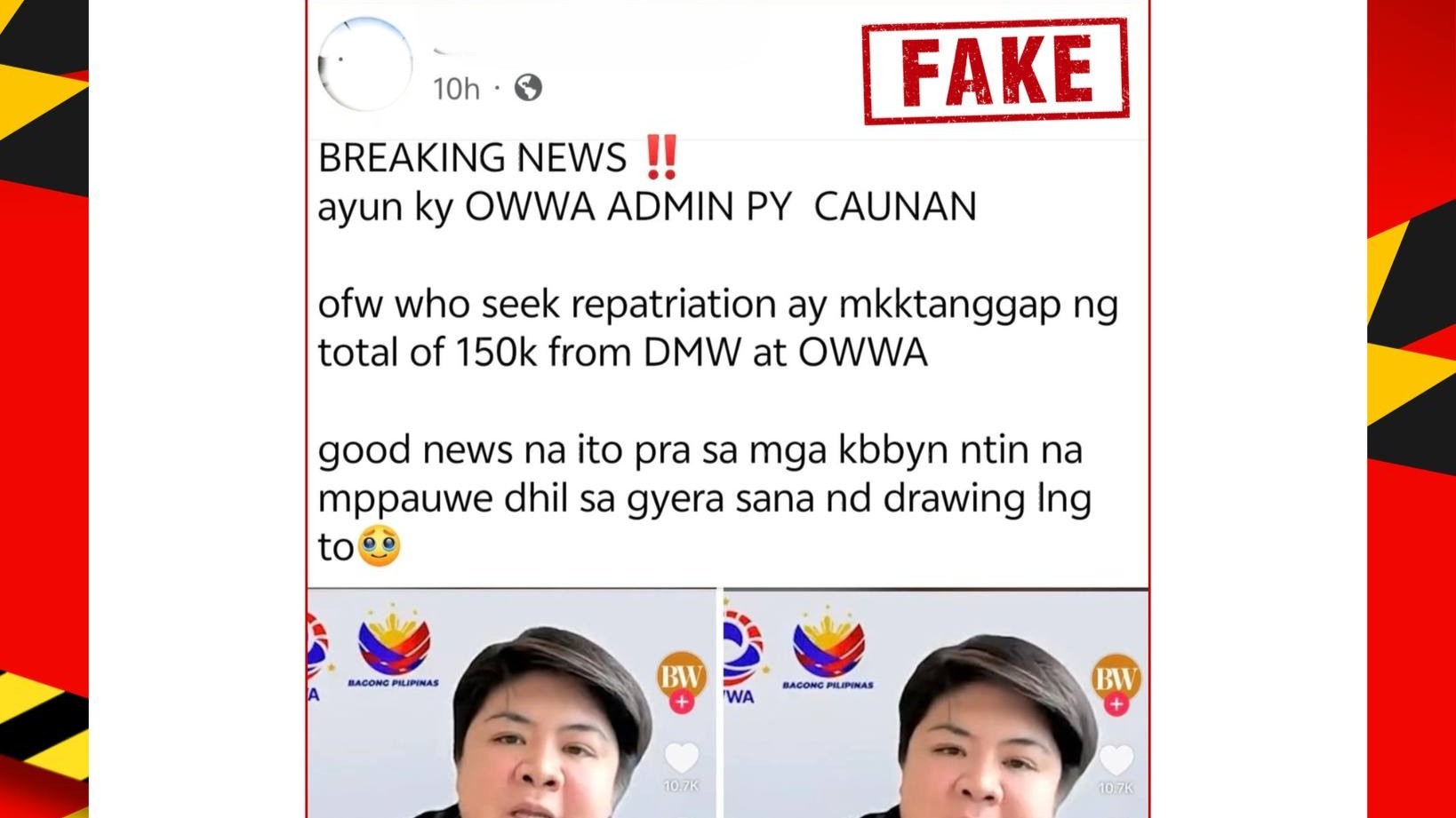 OWWA: P150k cash aid for repatriated OFWs not true