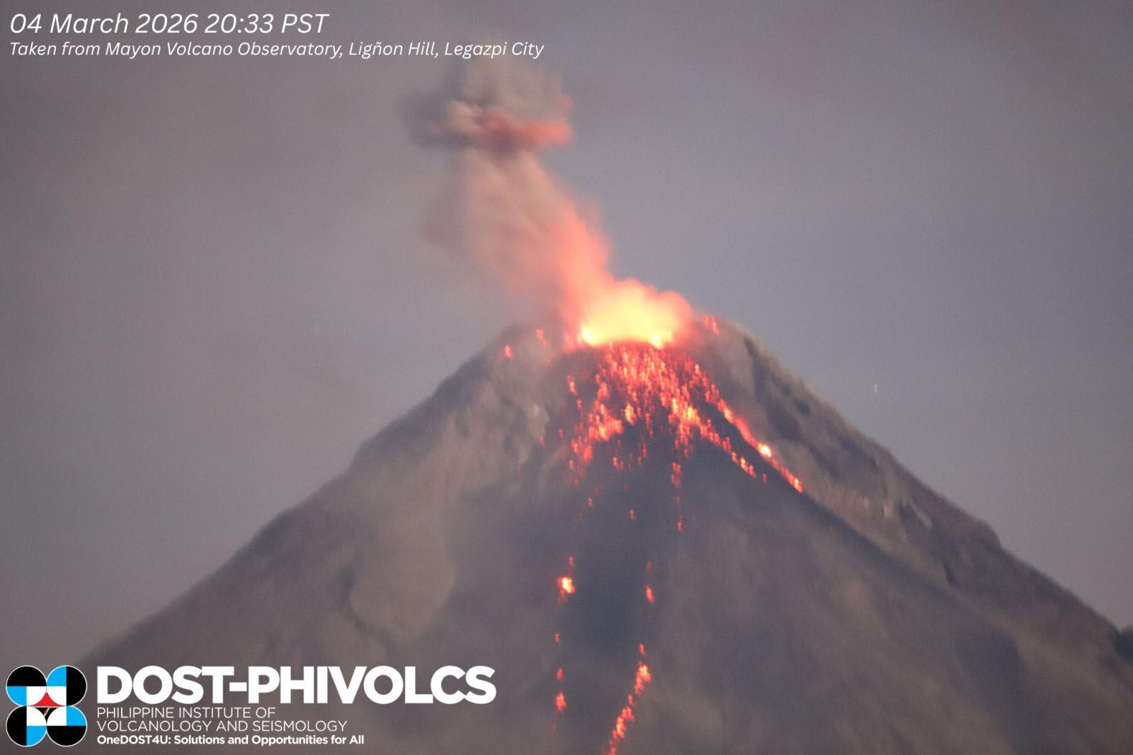 LOOK: Minor strombolian activity on 58th day of Mayon Volcano’s effusive eruption