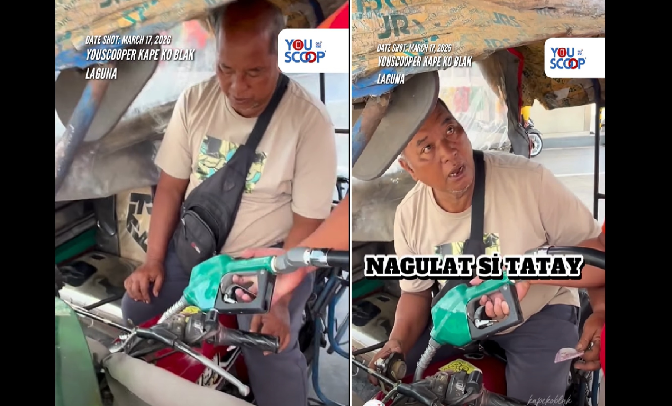 Tricycle driver, nagtaka at tila nangamba nang i-full tank ng gasoline boy ang sasakyan niya