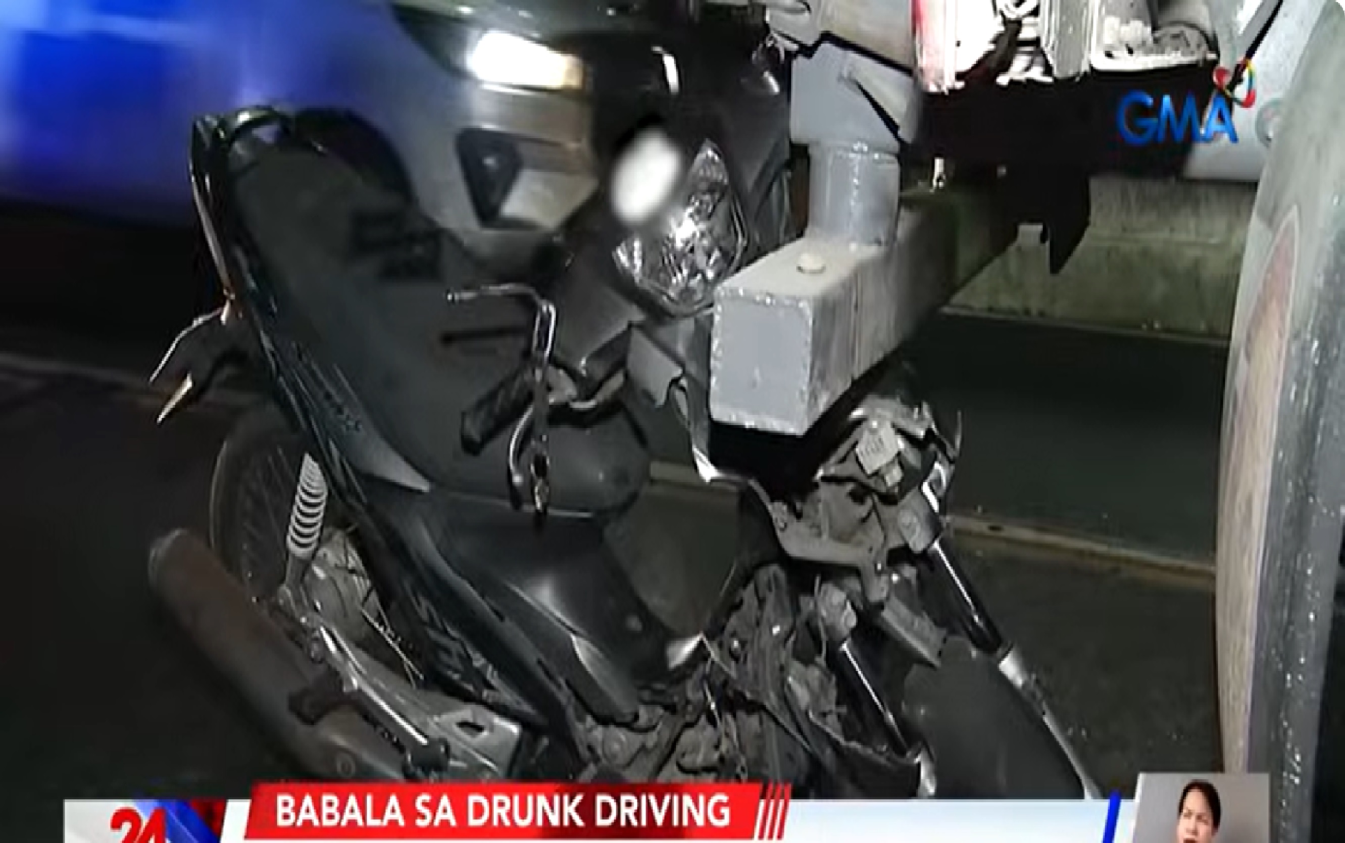 Rider na nakainom umano, bumangga sa nakatigil na truck; nagwala pa raw nang tulungan