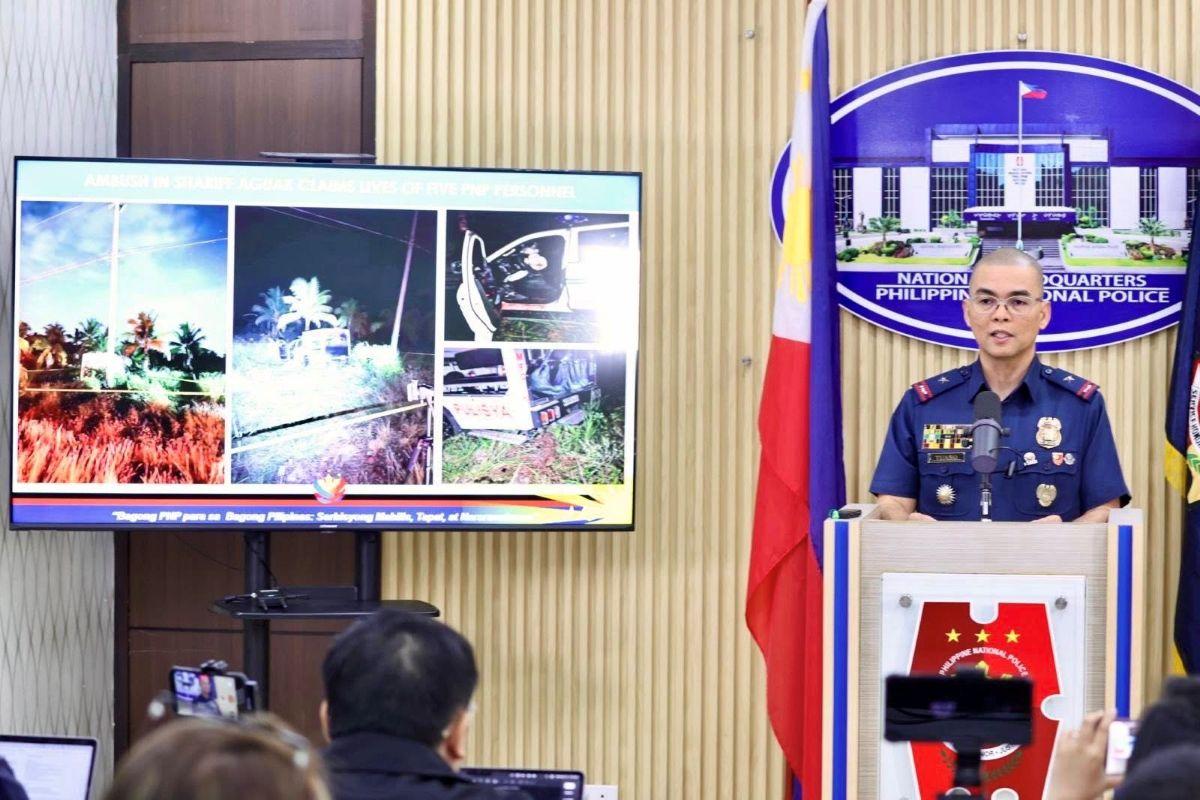 PNP spokesperson Police Brigadier General Randulf Tuaño at a press briefing